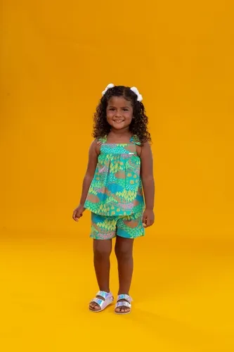 CONJUNTO BLUSA COM ELÁSTICO E SHORT PRECOCE M2CJ5783