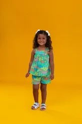 CONJUNTO BLUSA COM ELÁSTICO E SHORT PRECOCE M2CJ5783