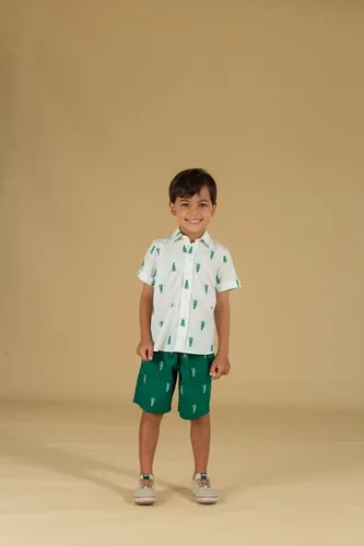 CONJUNTO CAMISA E BERMUDA ESTAMPA ÁRVORE PRECOCE MCO5702