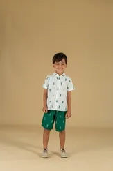 CONJUNTO CAMISA E BERMUDA ESTAMPA ÁRVORE PRECOCE MCO5702