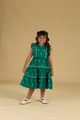VESTIDO COM BABADOS FUNDO PINHEIROS PRECOCE M2VT5687