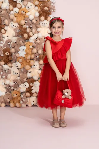 VESTIDO TRICOLINE BABADO PITUCHINHUS 29394