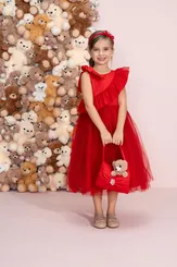VESTIDO TRICOLINE BABADO PITUCHINHUS 29394