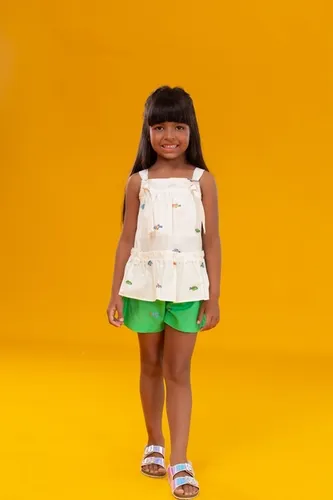 CONJUNTO BLUSA E SHORT EST PEIXINHOS PRECOCE MCJ5737