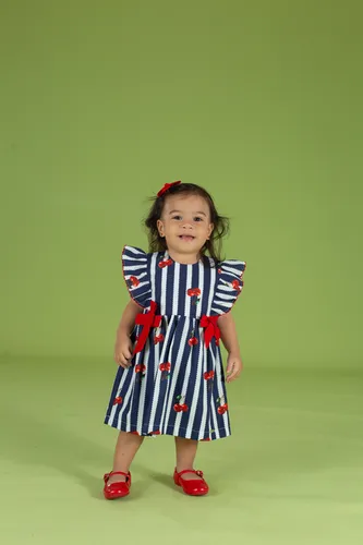 VESTIDO MANGA BABADINHO COM BORDADO PRECOCE BVT5650