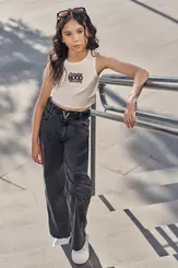 CALÇA WIDE LEG JEANS COM ELASTANO VIC VICKY 87510