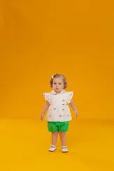 CONJUNTO BLUSA GOLA E SHORT PEIXINHOS PRECOCE BCJ5719