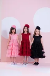 VESTIDO FESTA TRICOLINE SAIA TULE FRU FRU PITUCHINHUS 30053
