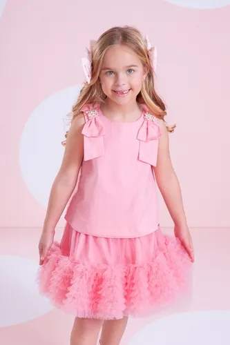 BLUSA TRICOLINE LAÇOS OMBROS BORDADOS PITUCHINHUS 30057