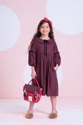 VESTIDO XADREZ GOLINHA LAÇOS VELUDO PITUCHINHUS 30095