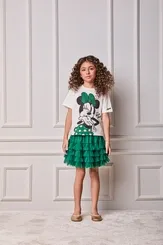 CONJUNTO BLUSA SAIA BABADO ANIME N5708