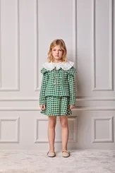 SAIA DE TWEED XADREZ ANIMÊ N5441