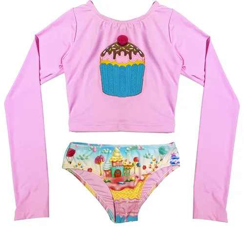 BIQUINI CROP KIDS MAGALI EST. MUNDO DO SORVETE