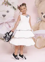 VESTIDO TRICOLINE BABADOS PITUCHINHUS 30719