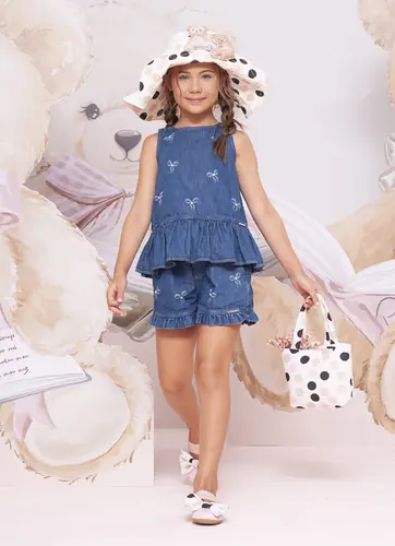 SHORT JEANS FINO LAÇINHOS PITUCHINHUS 30789