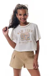 CONJUNTO BLUSA BOXY E SHORT SARJA COM ELASTANO VIC VICKY 95924