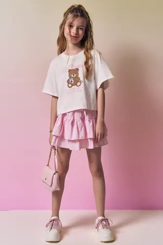 CONJUNTO BLUSA COTTON E SAIA TRICOLINE COM ELASTANO VIC VICKY 96868