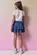 CONJUNTO BLUSA COTTON E SAIA JEANS COM ELASTANO VIC VICKY 96905