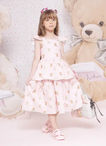 VESTIDO ALGODÃO EST URSINHAS PITUCHINHUS 30734