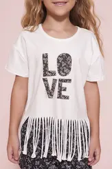 CONJUNTO BLUSA COTTON FRANJA E SHORT ALGODÃO PITUCHINHUS 30846