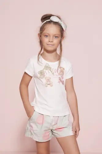 CONJUNTO BLUSA COTTON E SHORT ALGODÃO PITUCHINHUS 30847
