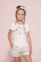 CONJUNTO BLUSA COTTON E SHORT ALGODÃO PITUCHINHUS 30847