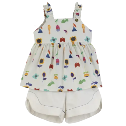 CONJUNTO BLUSA ELÁSTICO NA ALÇA E SHORTS PRECOCE MCJ6081