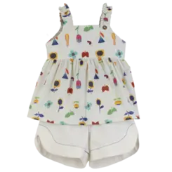 CONJUNTO BLUSA ELÁSTICO NA ALÇA E SHORTS PRECOCE MCJ6081