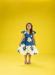VESTIDO COM BABADO NA MANGA RECORTE FRANZIDO PRECOCE MVT6119
