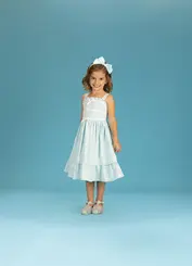 VESTIDO LINHO DETALHE LACINHOS PRECOCE  MVT6139