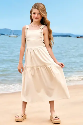 VESTIDO MIDI EM LINHO COM ELÁSTANO VIC VICKY 94427