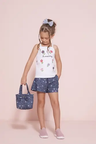 CONJUNTO BLUSA ALÇA RIB E SHORT PITUCHINHUS 30914