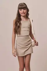 CONJUNTO CROPPED E SAIA SHORT LINHO VIC VICKY 94397