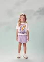 CONJUNTO BLUSA PRINCESAS E SAIA SHORTS ANIMÊ N5897