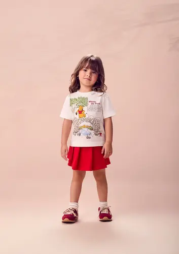 CONJUNTO BLUSA POOH E SHORT SAIA ANIMÊ P6940