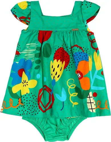 VESTIDO BARRADO FLOR DE PANO PRECOCE - BVT2609