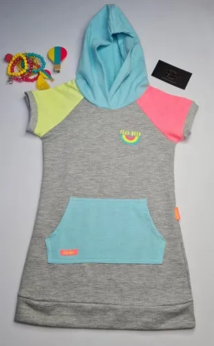 VESTIDO MOLETINHO C/CAPUZ RAINBOW POAH NOAH - 45543 NEON/