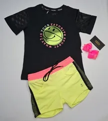 CONJUNTO BLUSA/SHORT MOLETINHO SPORT POAH NOAH - 45600 NEON/